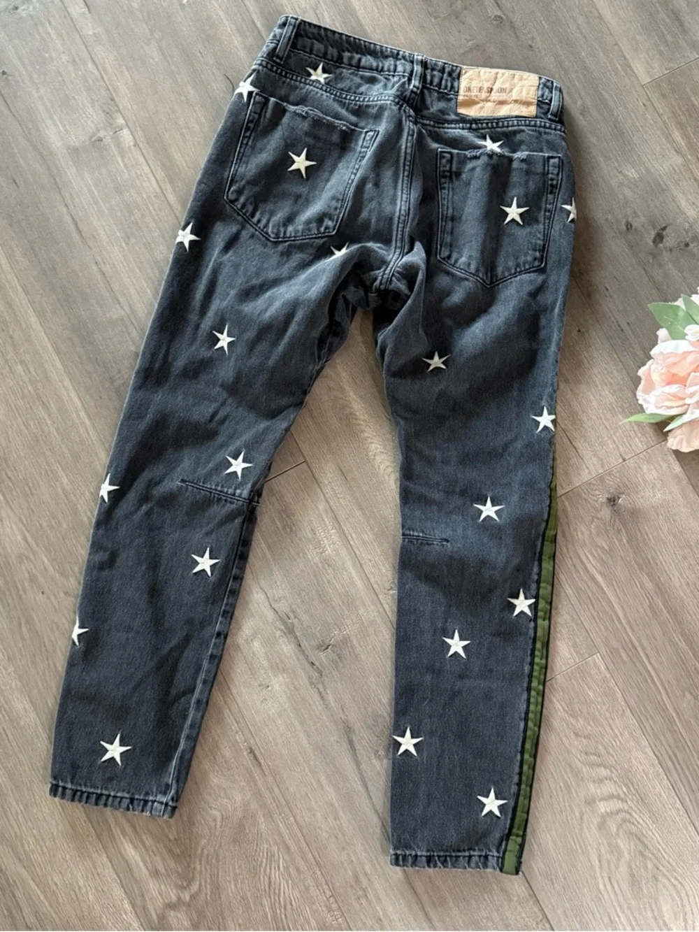 Revolve One Teaspoon Saints Boyfriend Black Star Button Fly Jeans - Picture 5 of 8